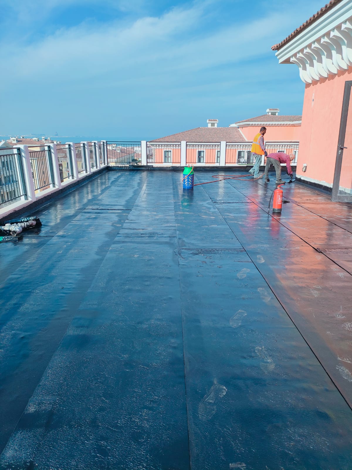 Roof system waterproofing at Pearl Qatar